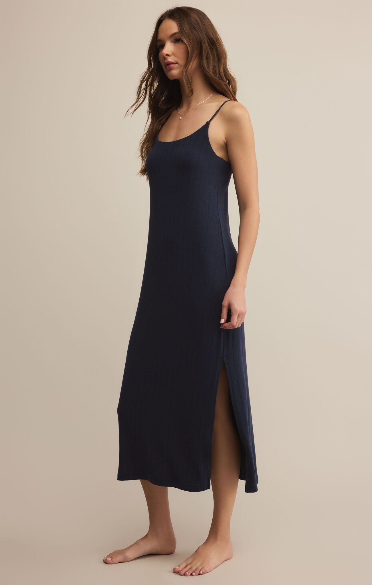 Classique Rib Dress - Navy