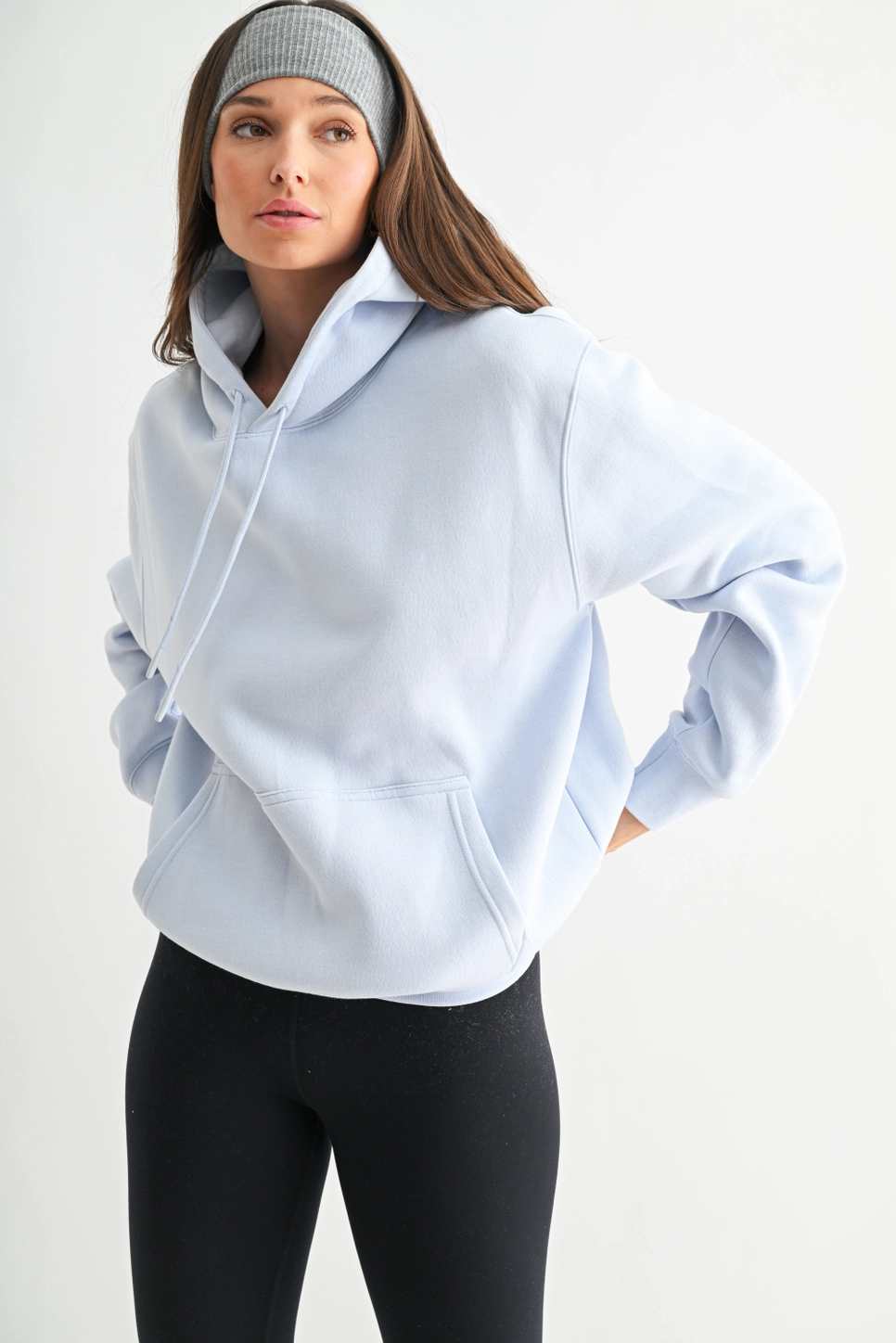 Cotton Blend Drop Shoulder Hoodie
