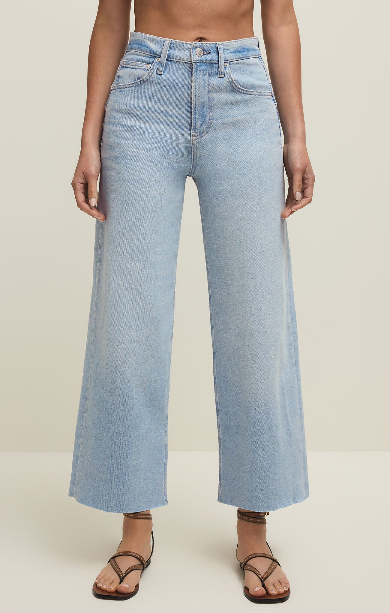 Nova Crop High Rise Wide Leg - Azul