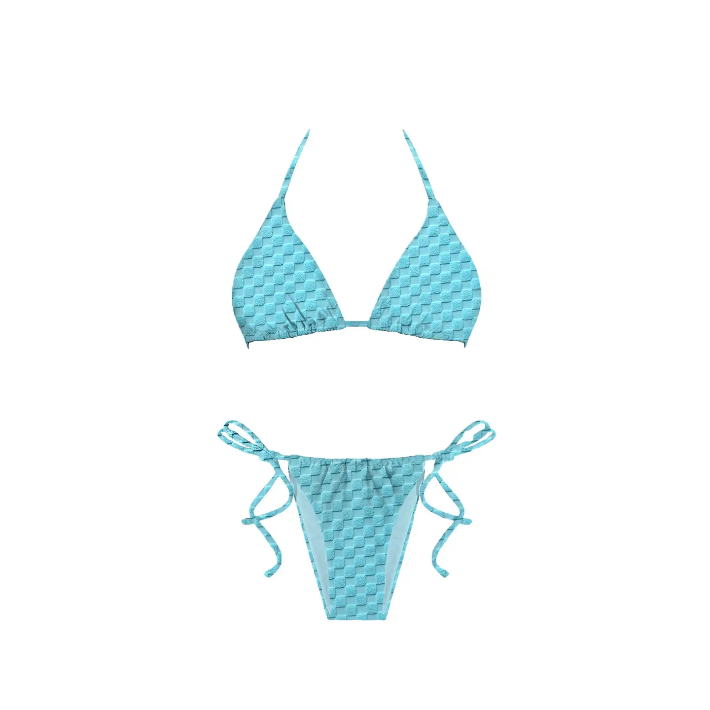 Terry Fabric Bikini Bottoms - Ocean