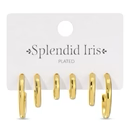 Earrings - Combo Graduating Textured Hoops - Gold