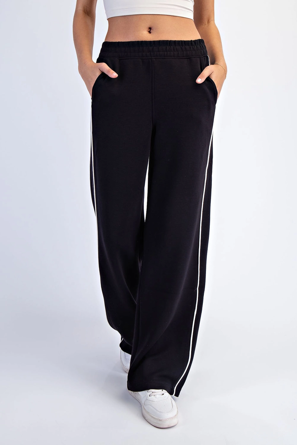 Modal Scuba Two Stripe Piping Straight Pant
