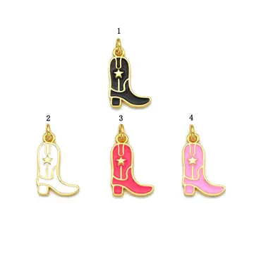 CZ Colorful Enamel Boot Charm