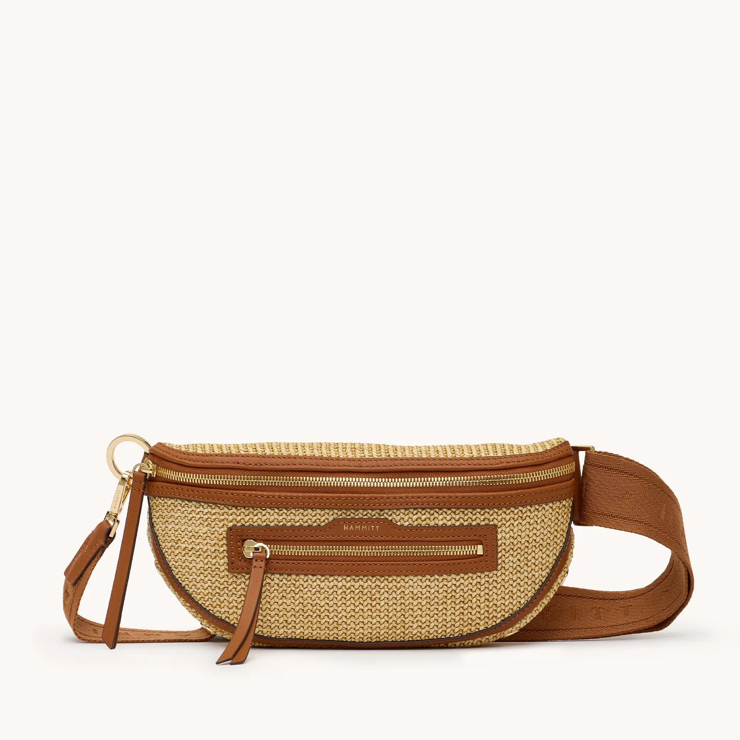 Hammitt Charles Crossbody Med - Cocoa Raffia/Gold