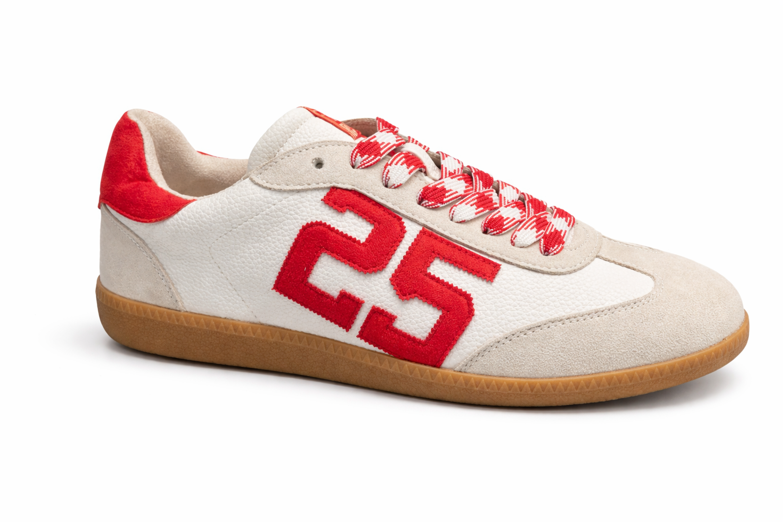 Retro 25 Lace Up Sneakers - Red/White