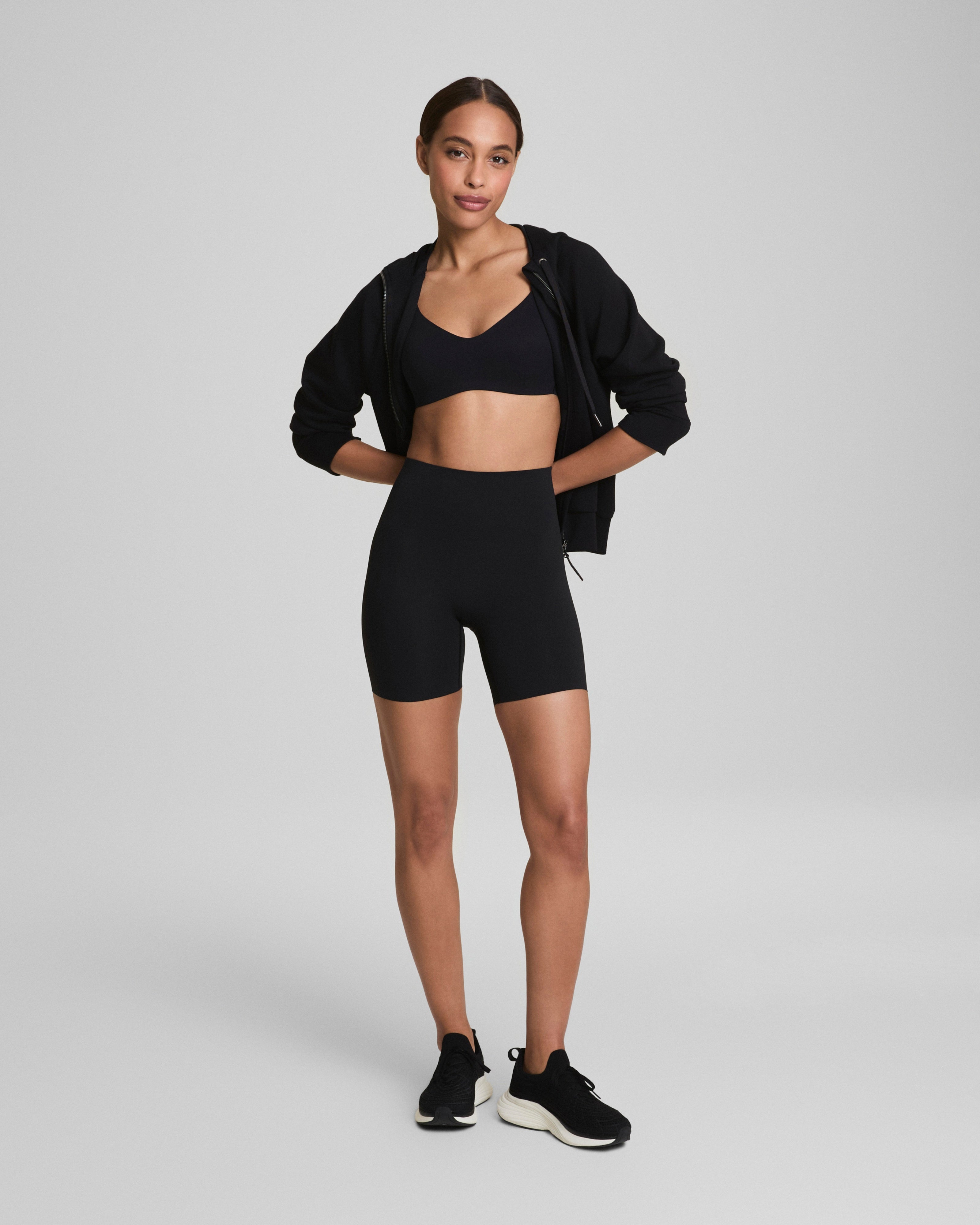 Spanxshape Coreluxe Bike Short With Mid-tummy Compression, 6" - Very Black
