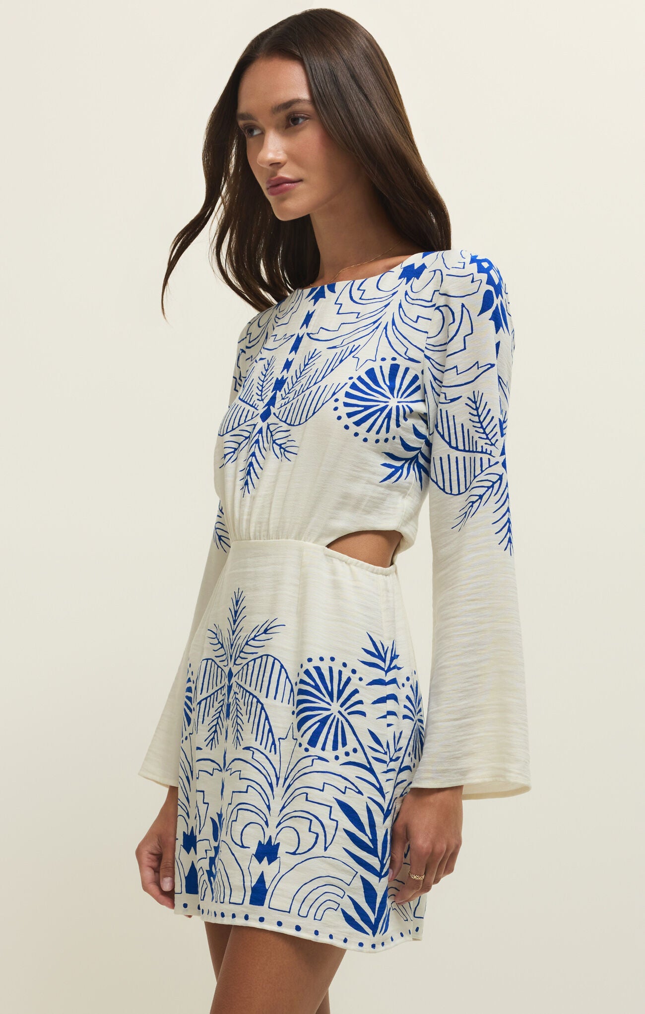 Tahina Palm Mini Dress - Nautical