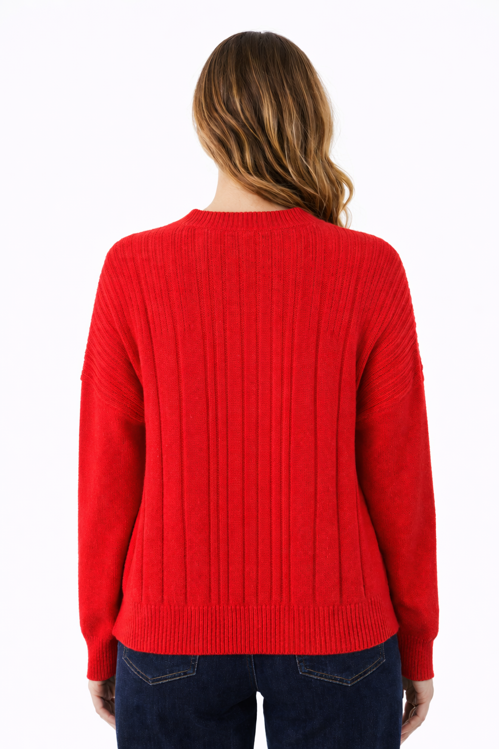 Pom Pom Detail Contrast Bow Tie Knit Cardigan - Red