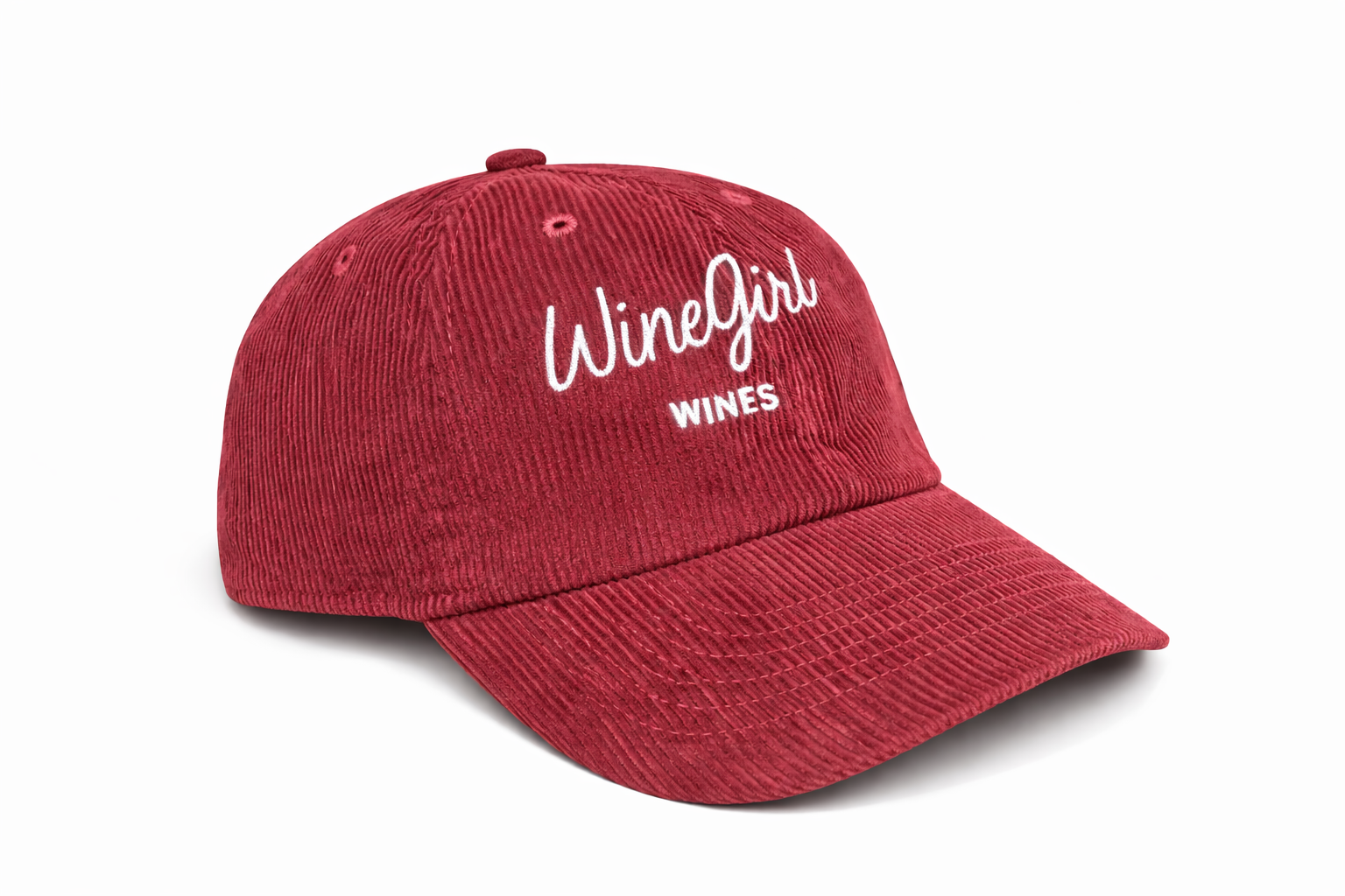 Winegirl WInes Corduroy Embroidered Hat - Burgundy