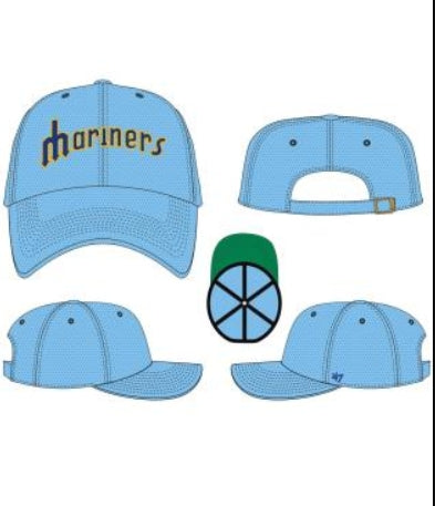 Seattle Mariners Cooperstown Golden Age Pique Hat - Powder Blue