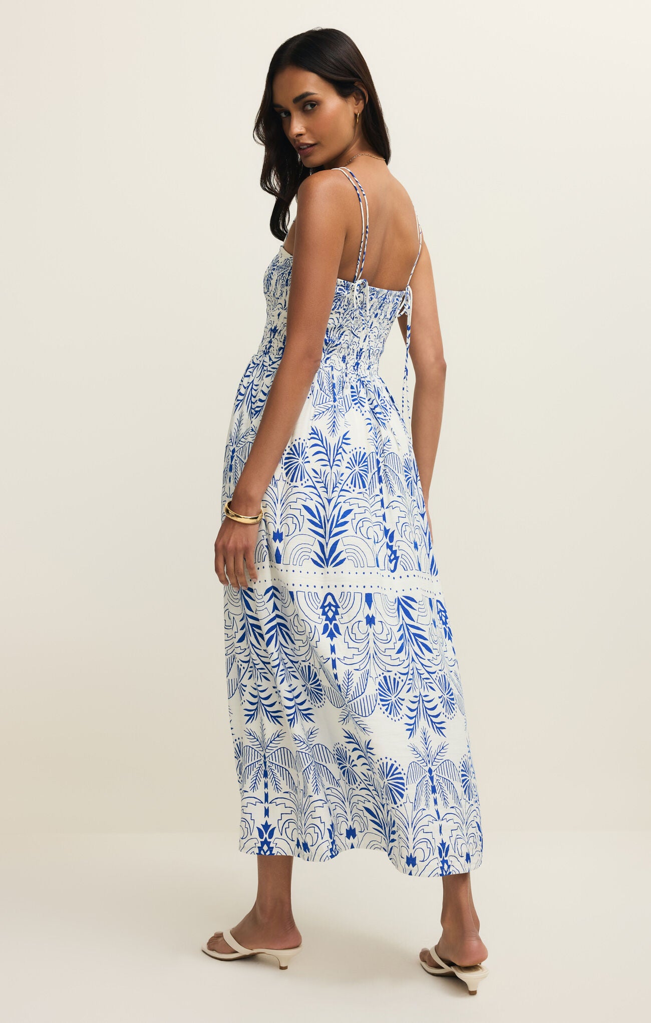 Nadine Palm Maxi Dress - Nautical