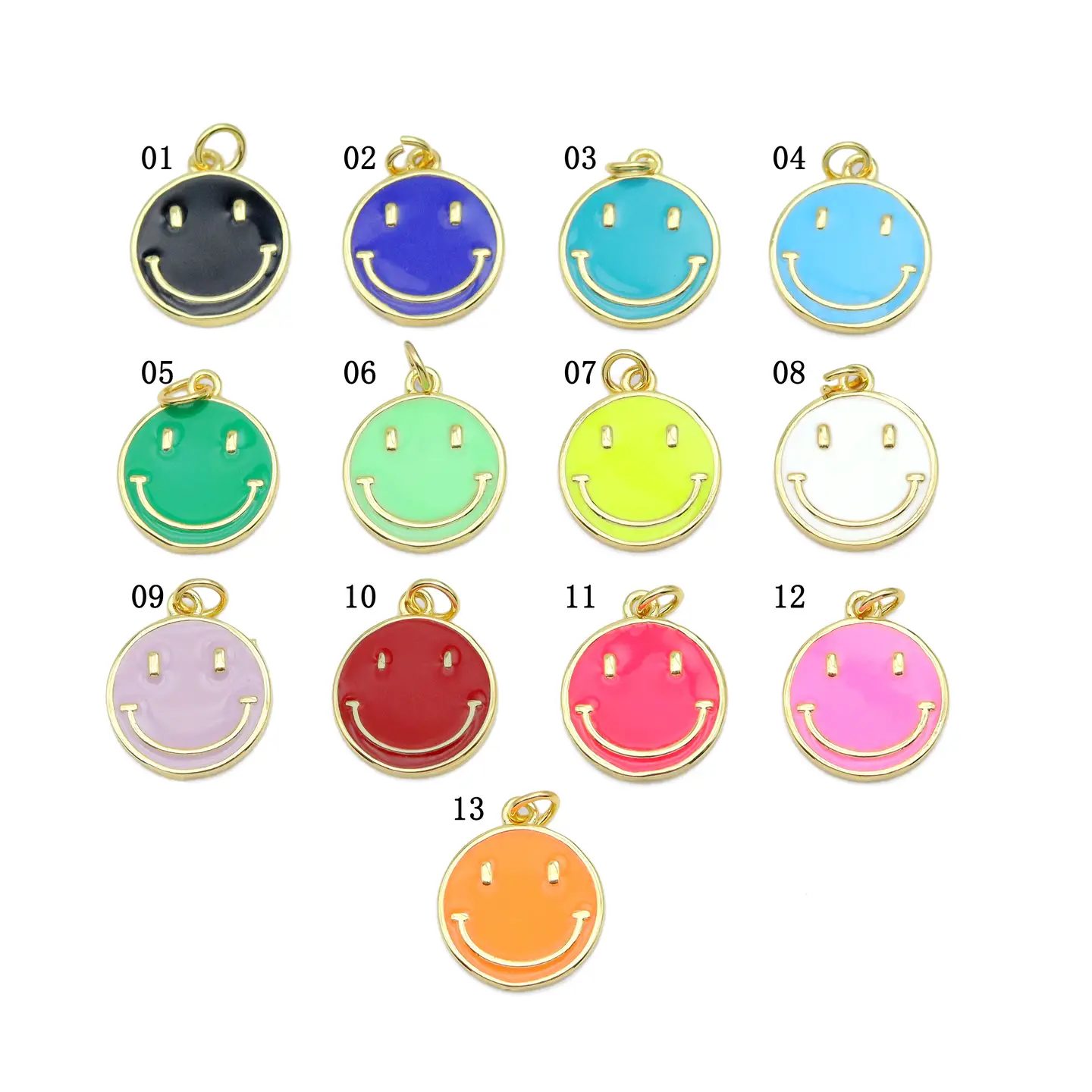 Colorful Cute Smiley Face Charm Pendant