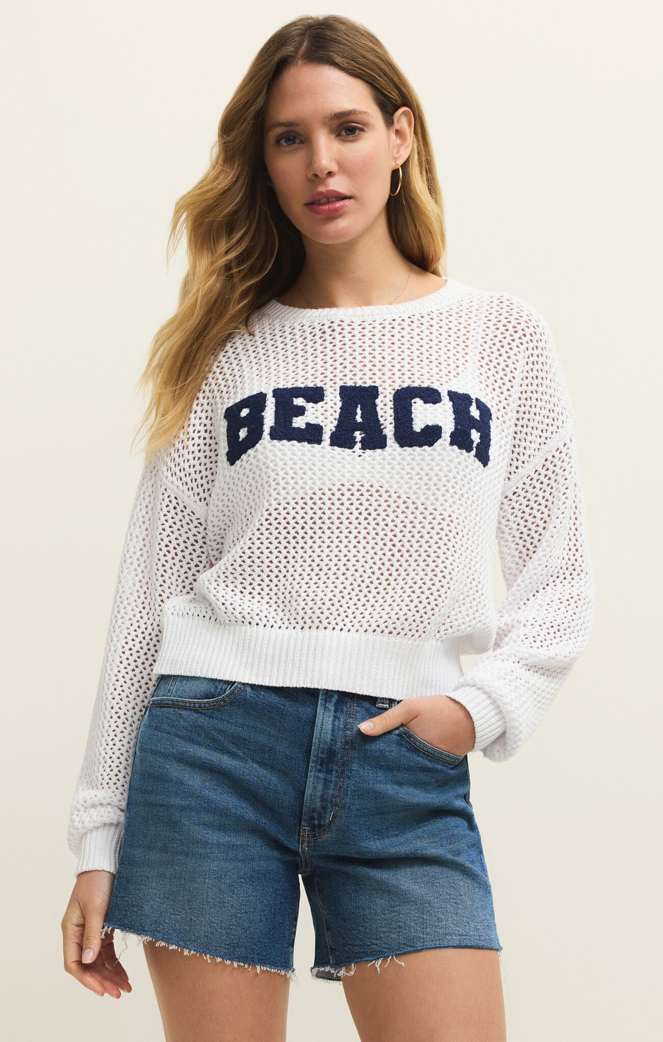 Open Beach Sweater- White