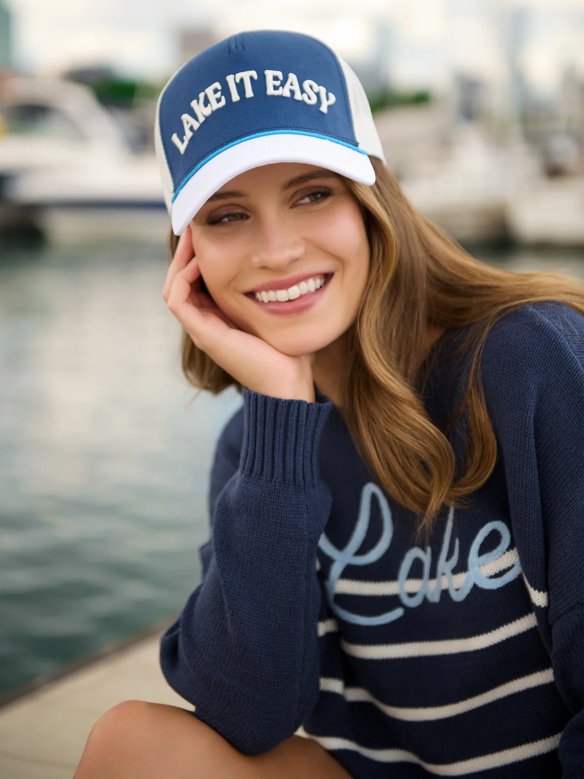 Shiraleah "Lake It Easy" Trucker Hat - Navy