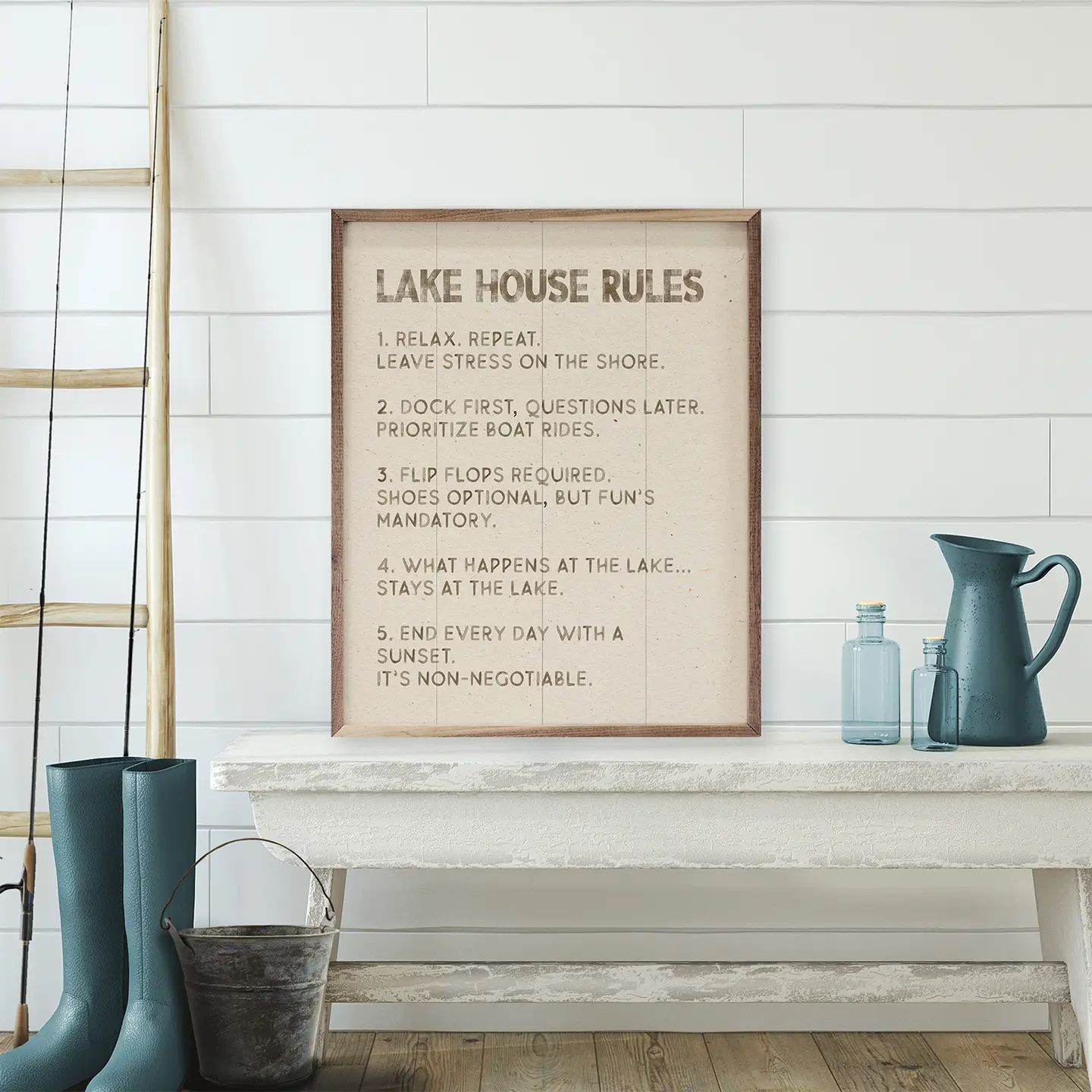 Lake House Rules 16x20
