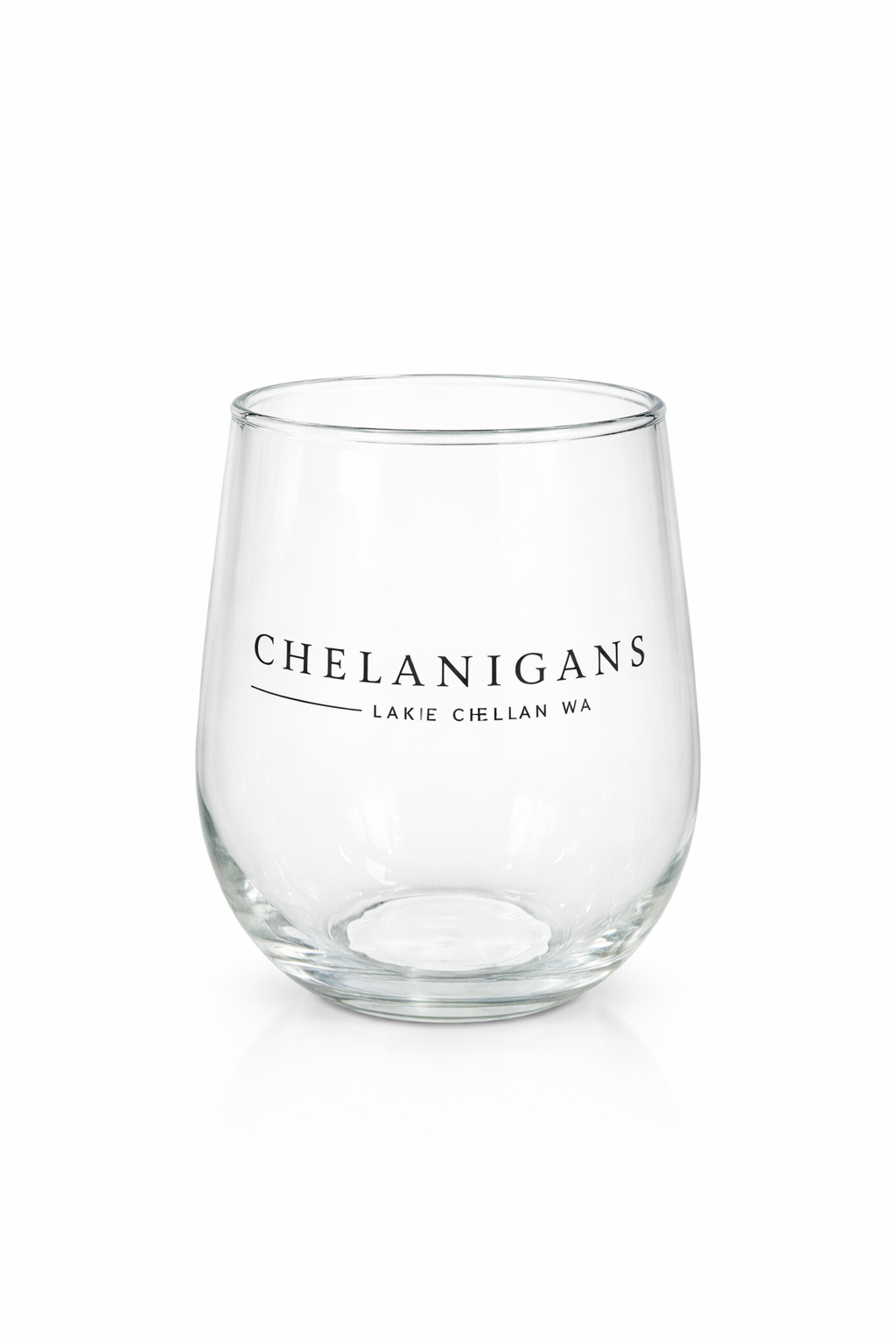 Chelanigans Lake Chelan Stemless Wine Glass