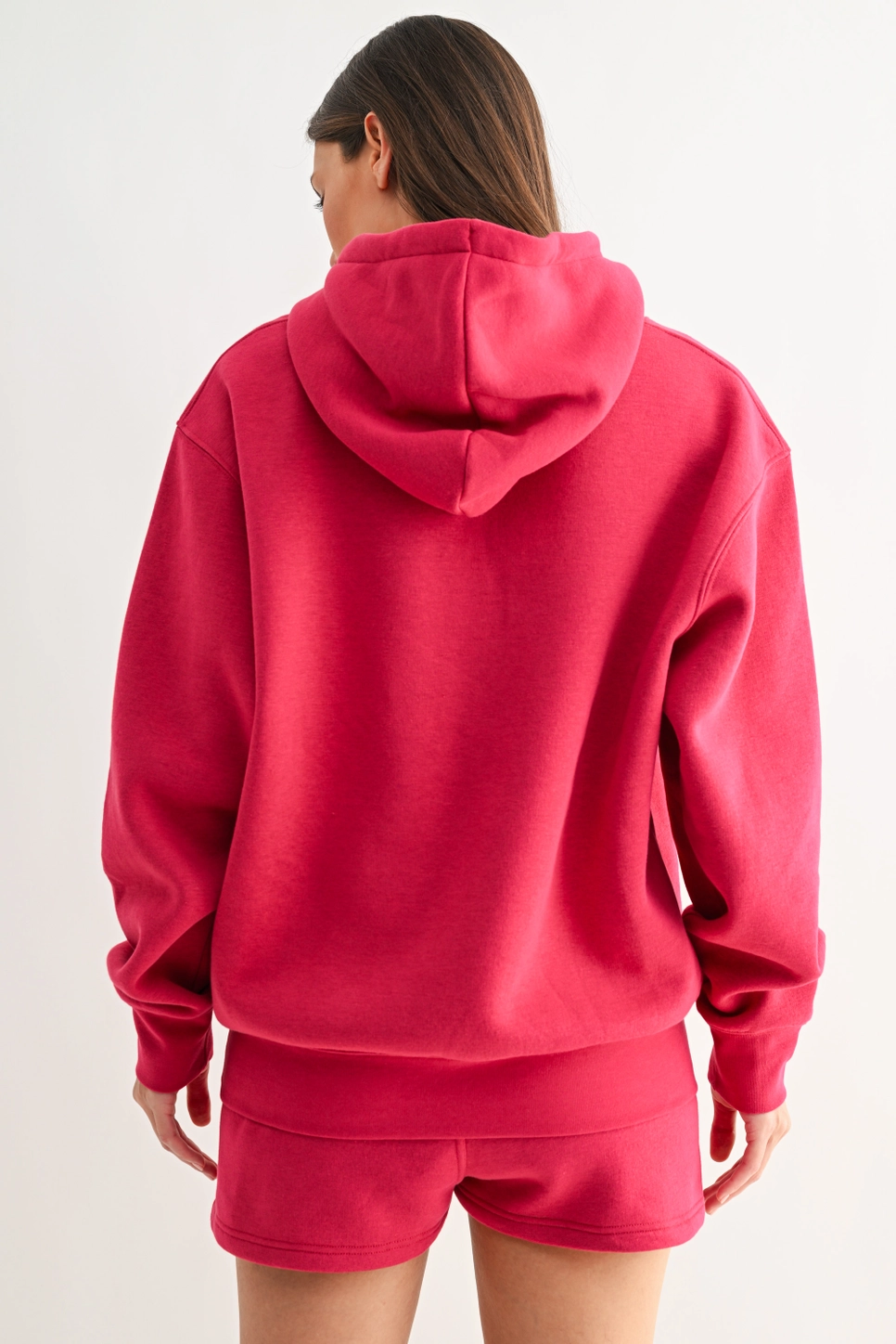 Cotton Blend Drop Shoulder Hoodie