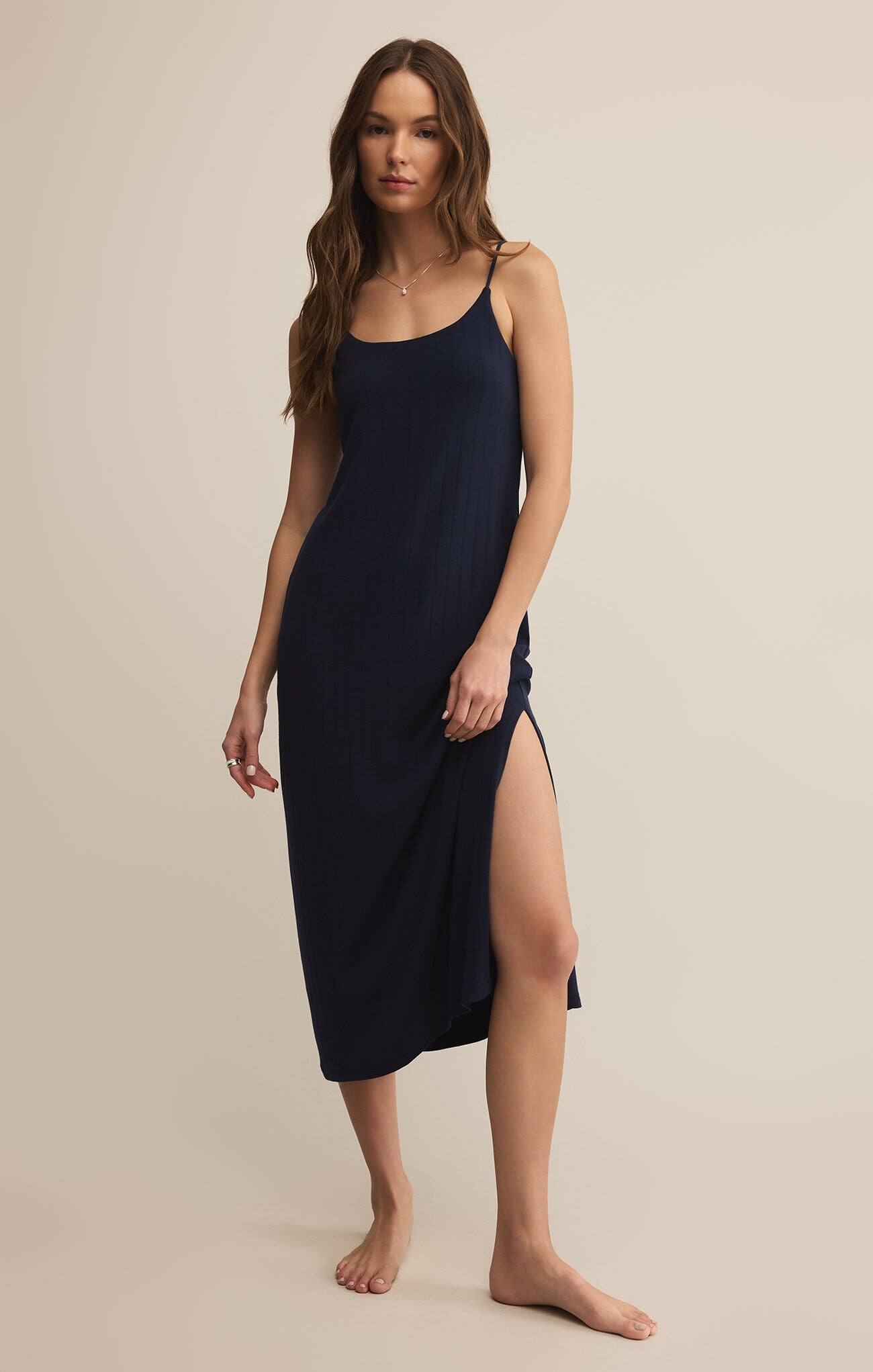Classique Rib Dress - Navy