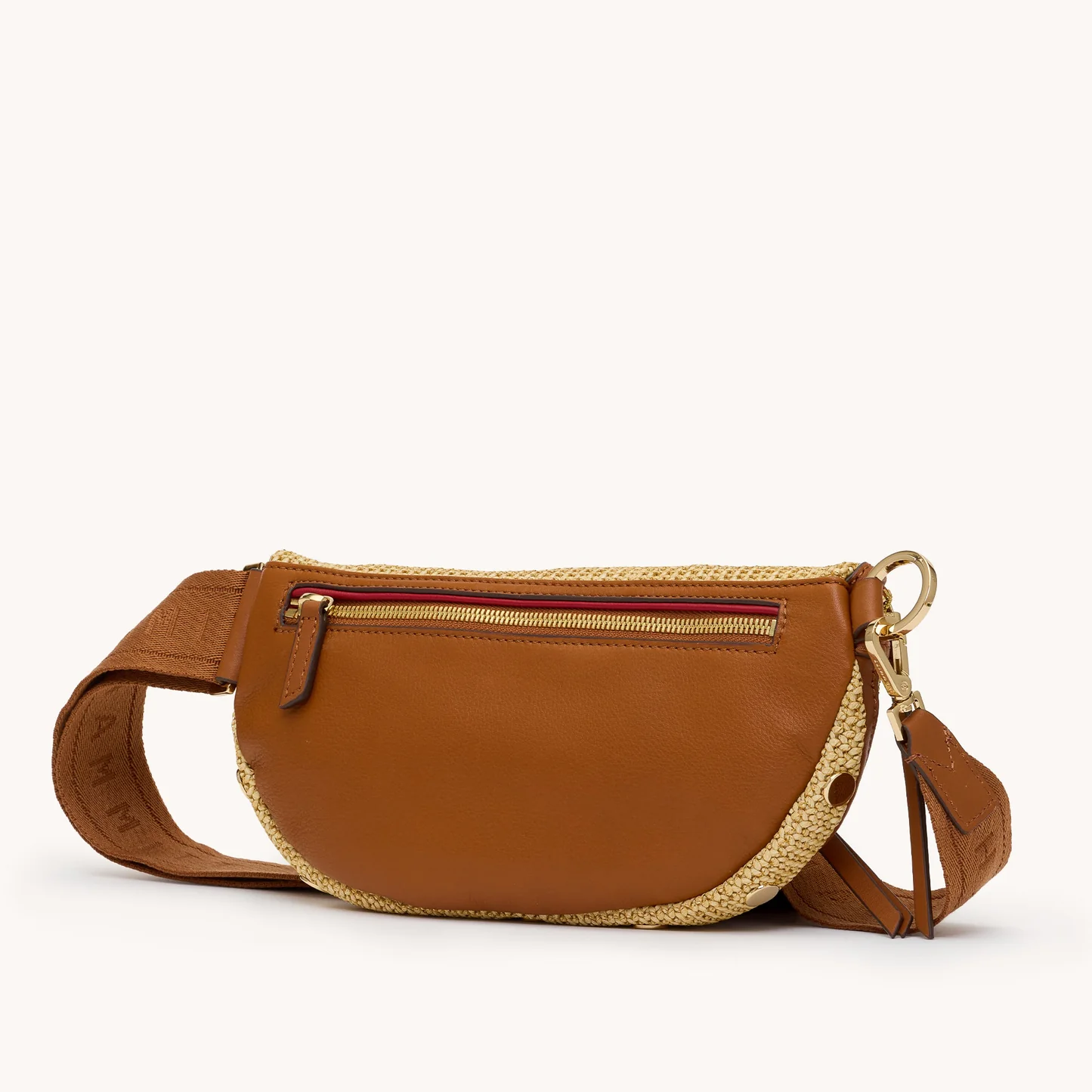 Hammitt Charles Crossbody Med - Cocoa Raffia/Gold