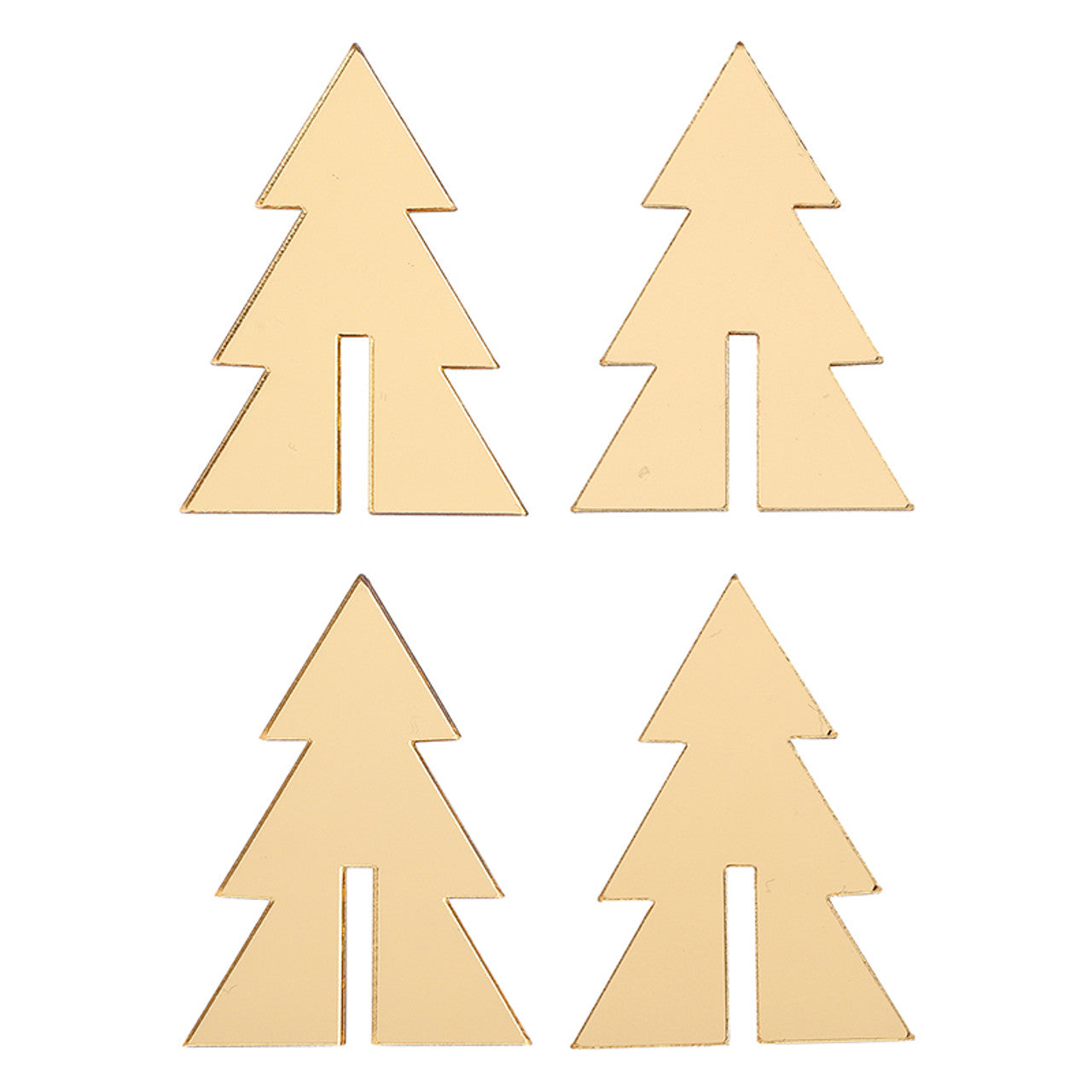 Mirrored Gold Tree Drink Markers - Set of 4
