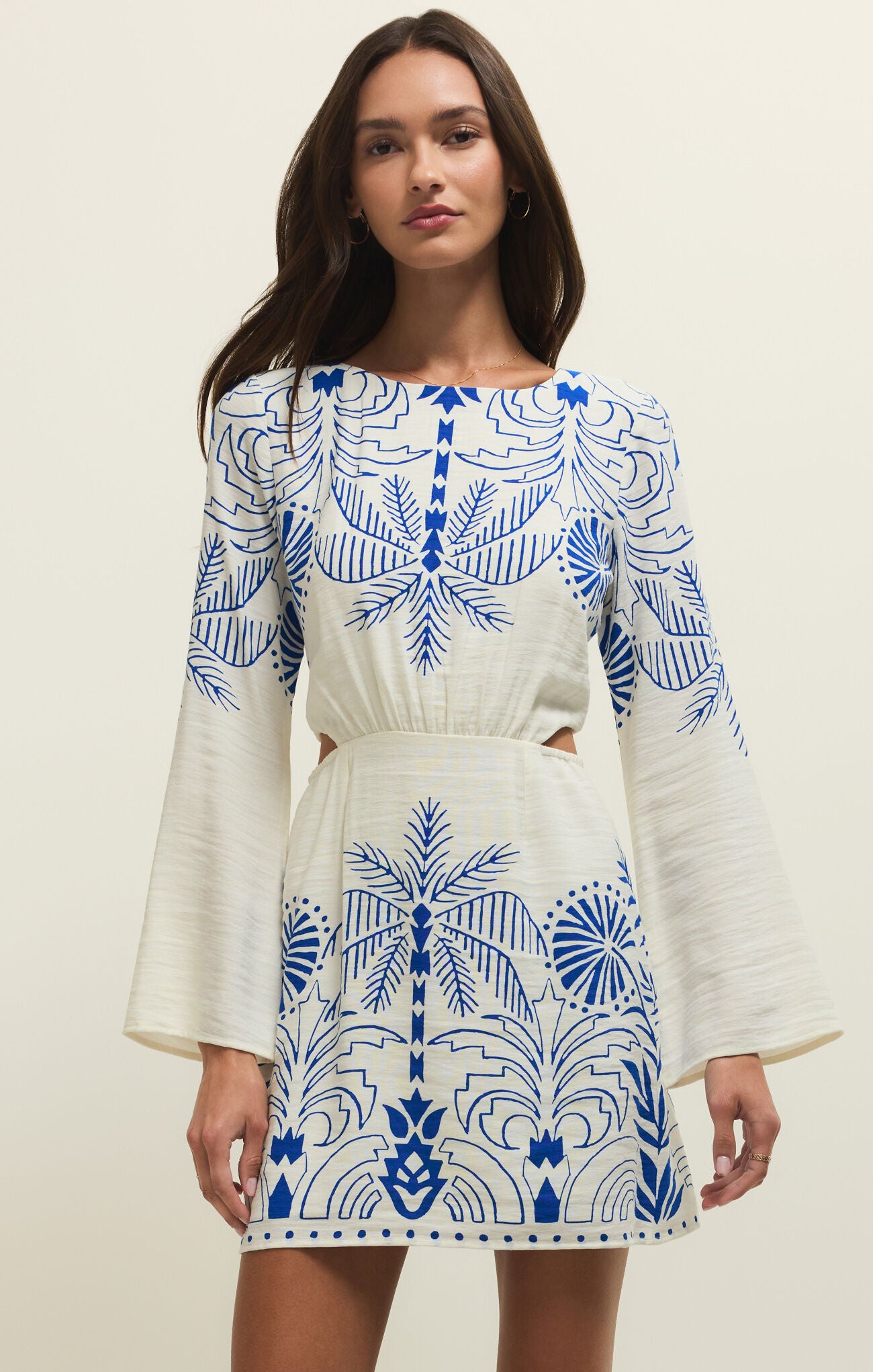 Tahina Palm Mini Dress - Nautical