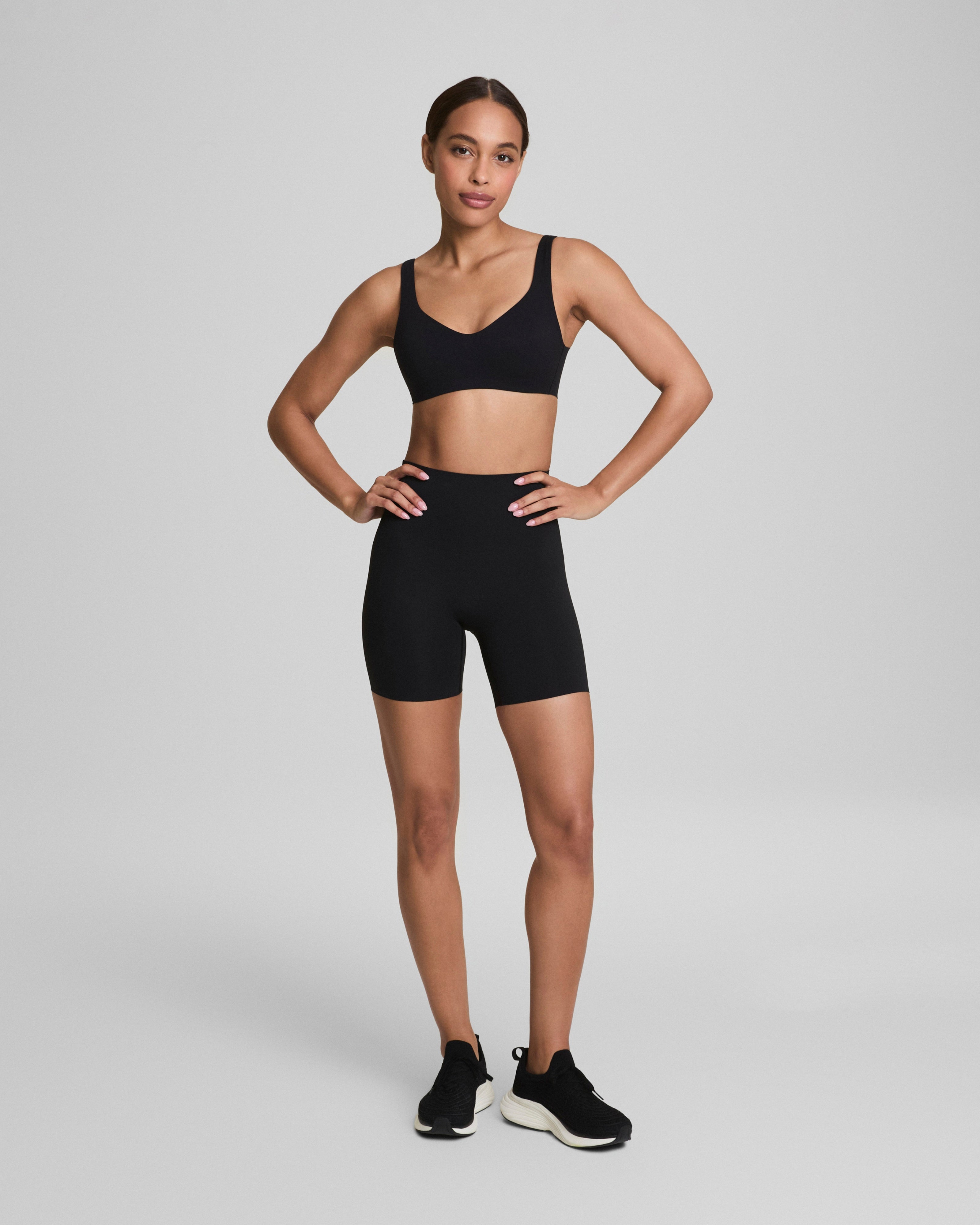 Spanxshape Coreluxe Bike Short With Mid-tummy Compression, 6" - Very Black