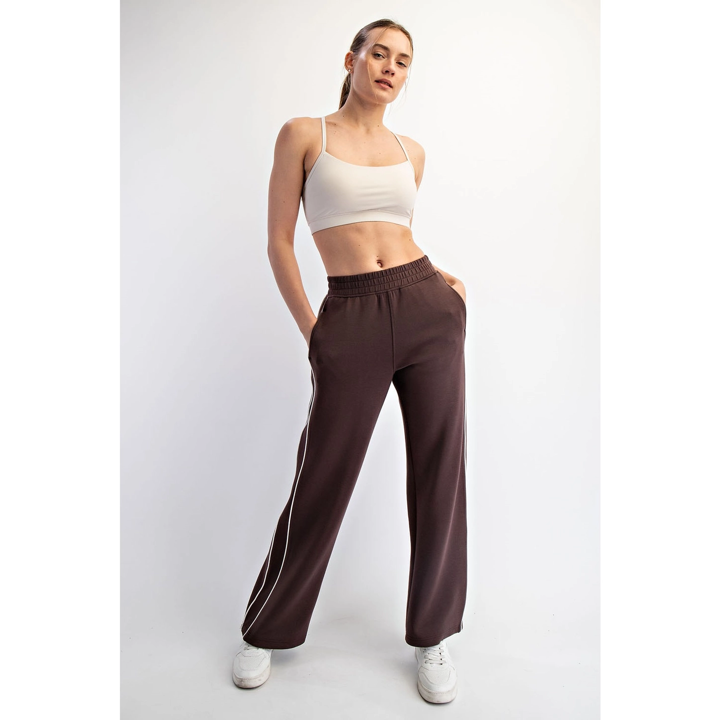 Modal Scuba Two Stripe Piping Straight Pant