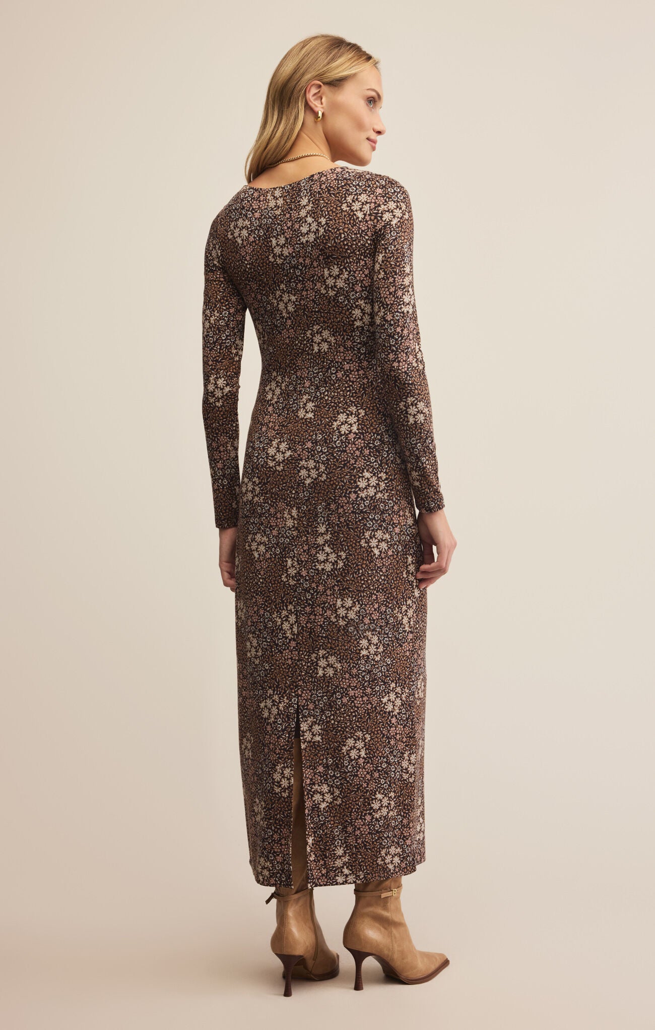 Exhale Sable Floral Midi Dress - Black
