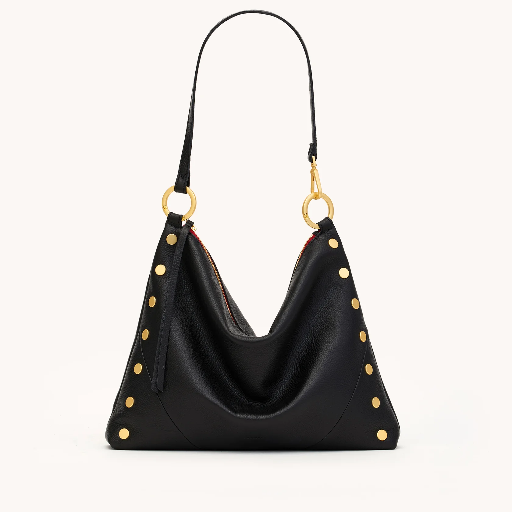 Hammitt Kyle Lrg - Black/Brushed Gold Red Zip