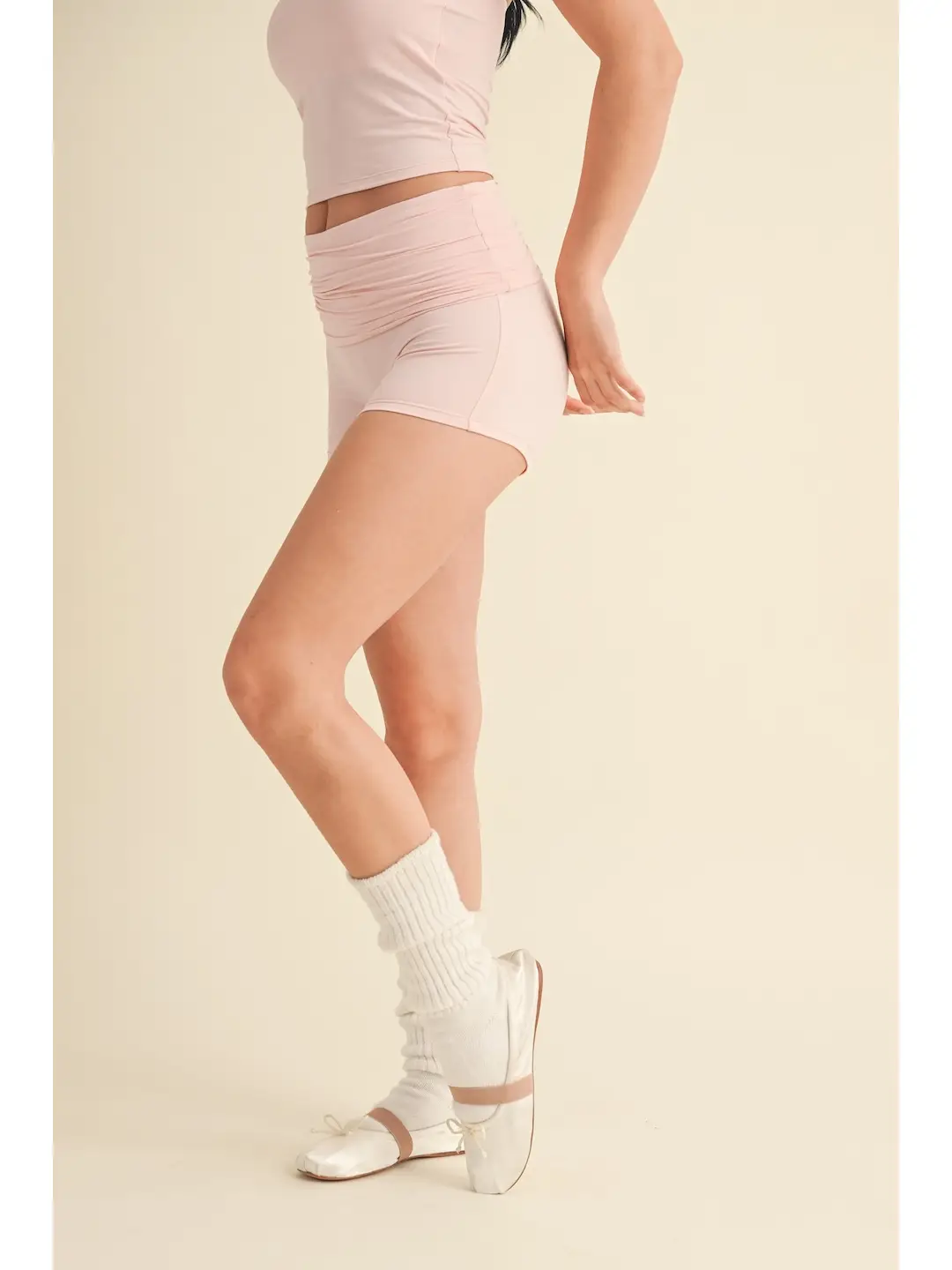 Soft Knit Jersey Foldover Shorts