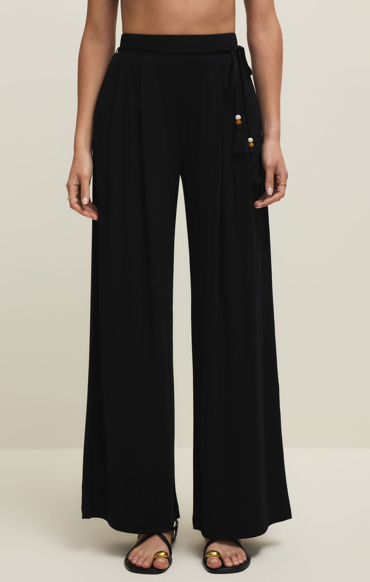 Lydia Wide Leg Pant - Black