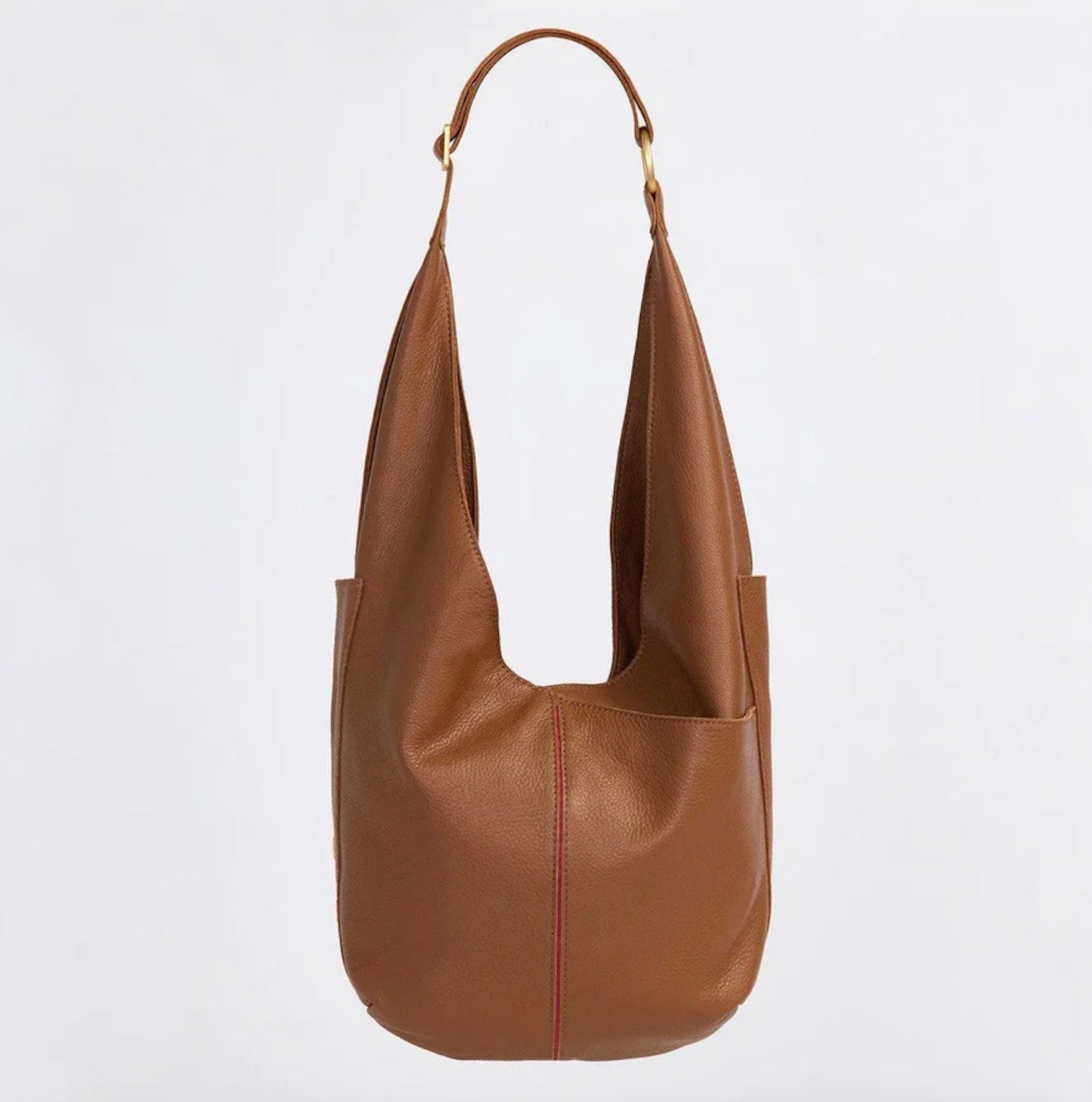 Hammitt Tom Zip -Mahogany Pebble/Brushed Gold Red Zip