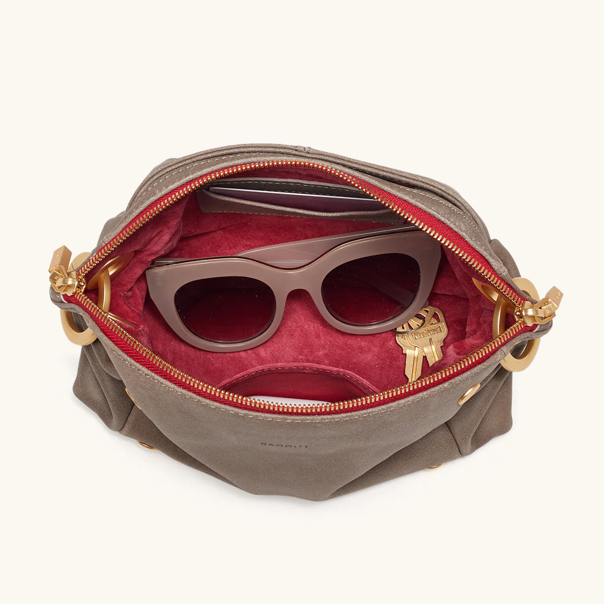 Hammitt Daniel Crossbody Clutch Sml - Sculpted Taupe/Brushed Gold