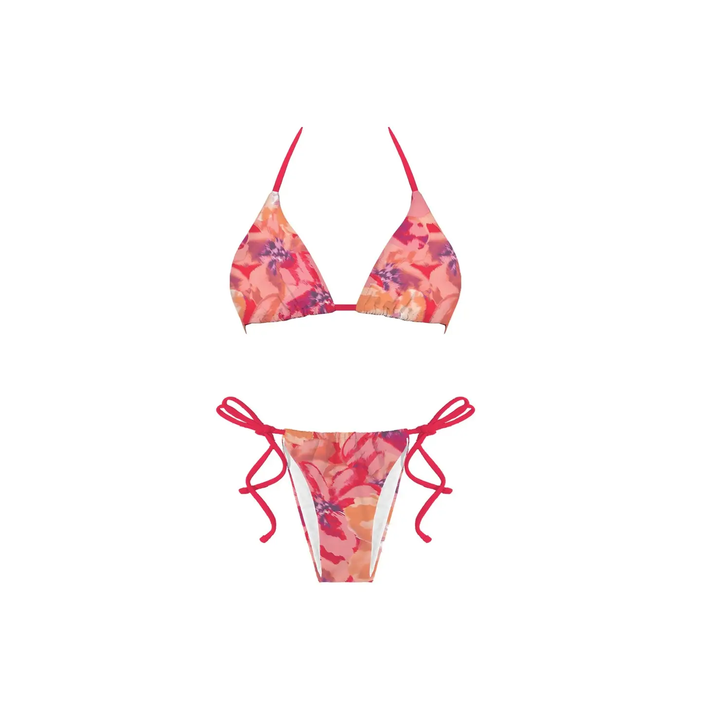 Nevada Tie on Bikini Bottoms - Pink/Red Floral