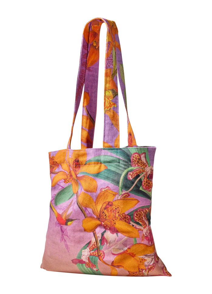 Canvas Tote Bag - Botany Bliss/Lavender Purple