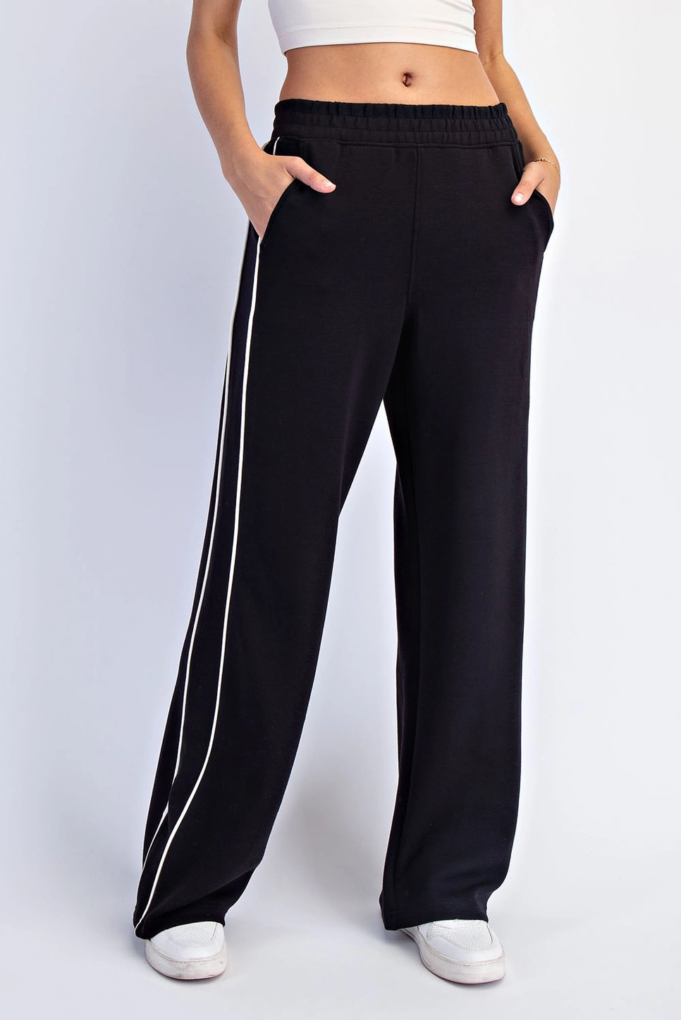 Modal Scuba Two Stripe Piping Straight Pant