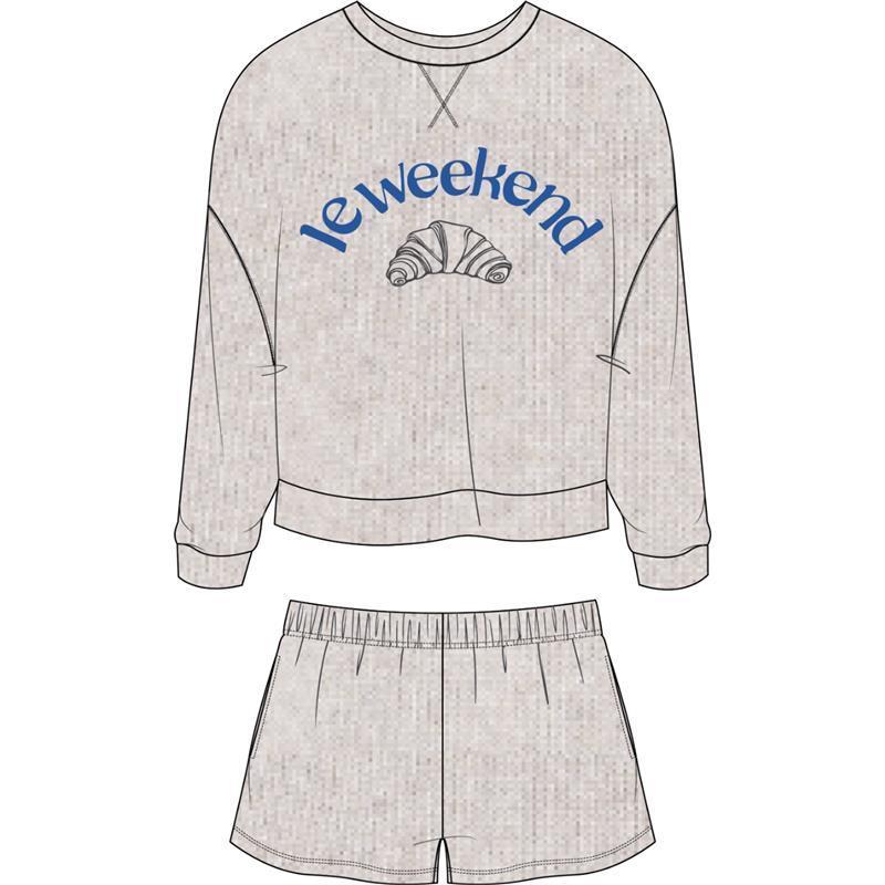 Weekend Club Long Sleeve Shortie Set - Bottom
