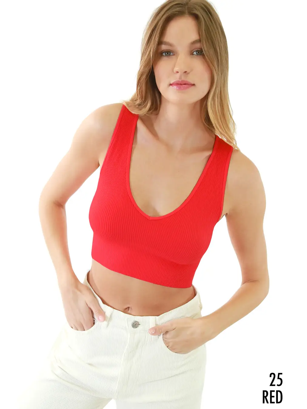 Plunge V-Neck Crop Top