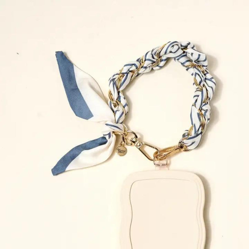 The Darling Effect Call Me Later Phone Scarf Bluebell Stripe