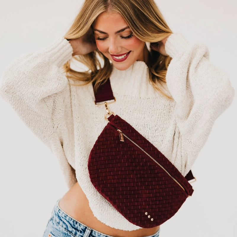 Pretty Simple Suede Westlyn Woven Bum Bag