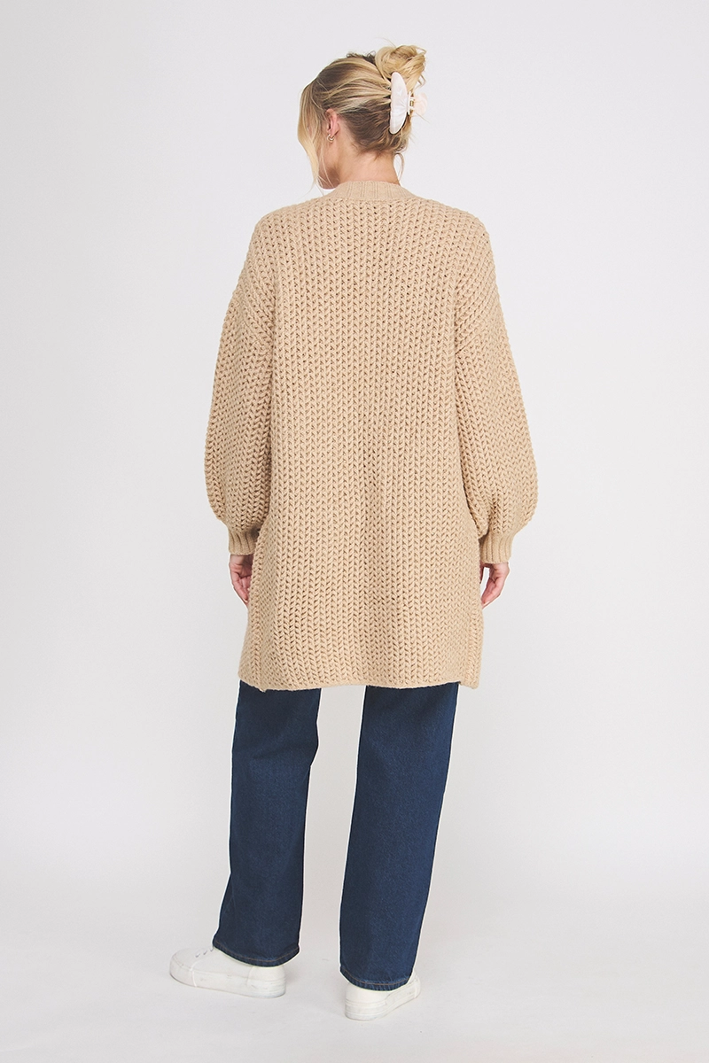 Sweater Cardigan - Camel