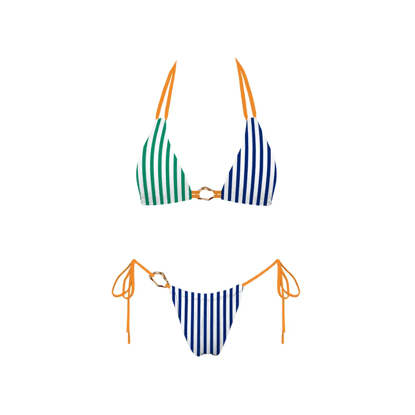 Capri Holiday Bikini Top - Navy Stripe