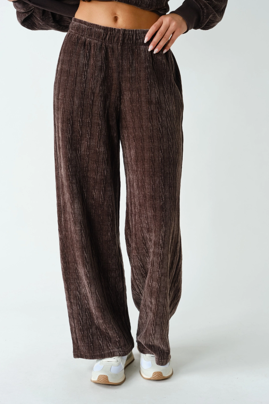 Groove-Track Textured Lounge Pants - Coffee Bean