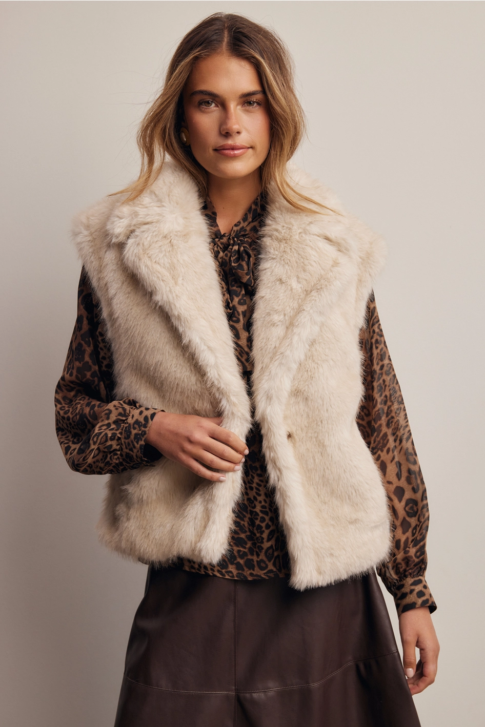 Faux Fur Collared Vest