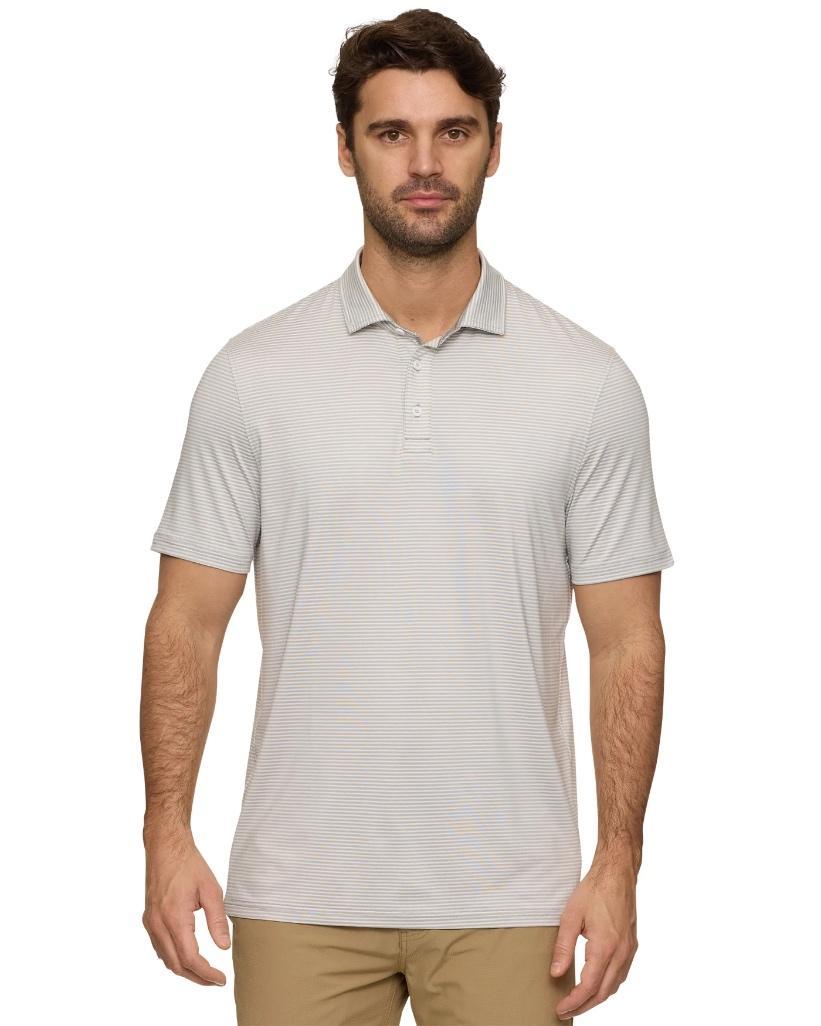 Naples Performance Polo - Light Grey/White