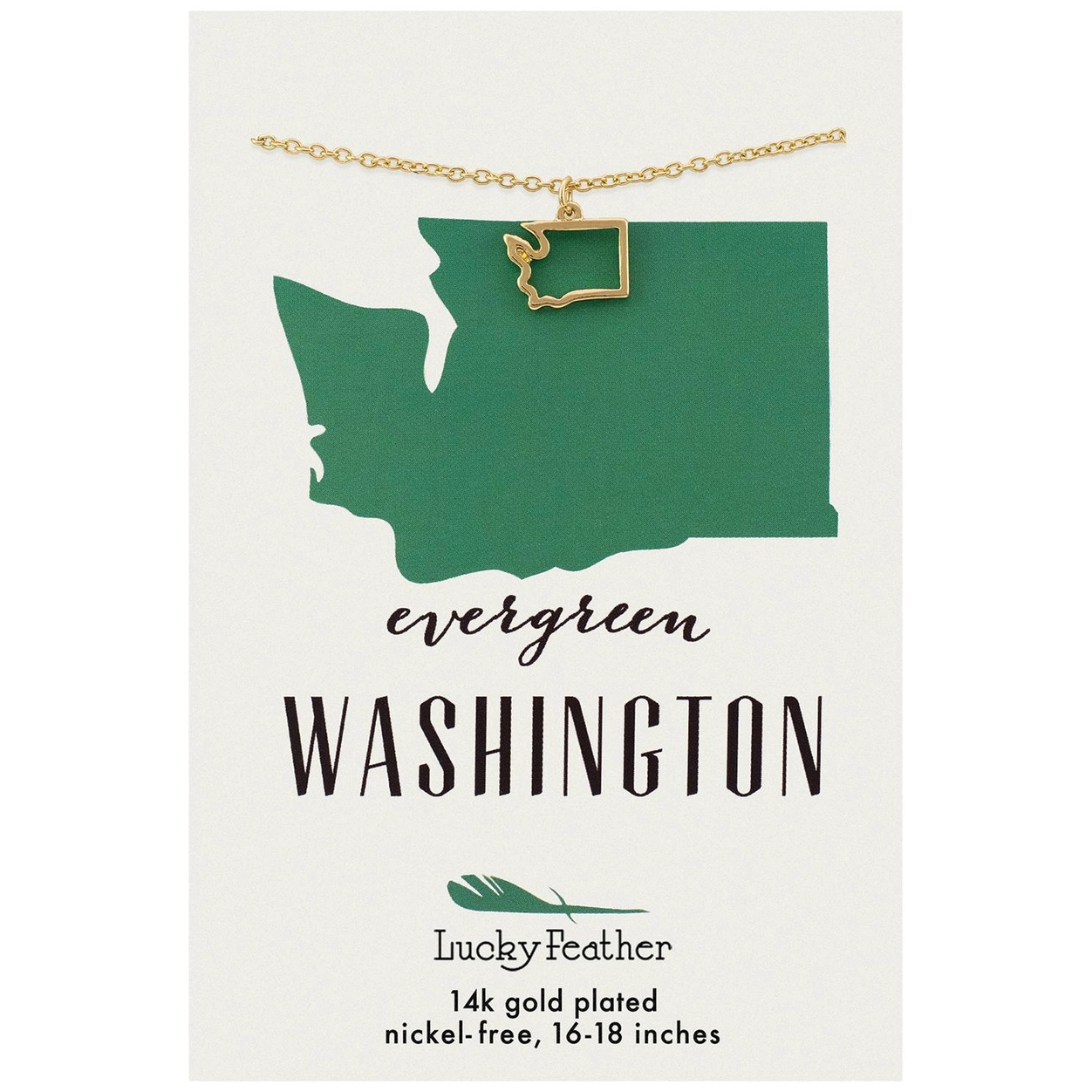Washington State Necklace - Gold