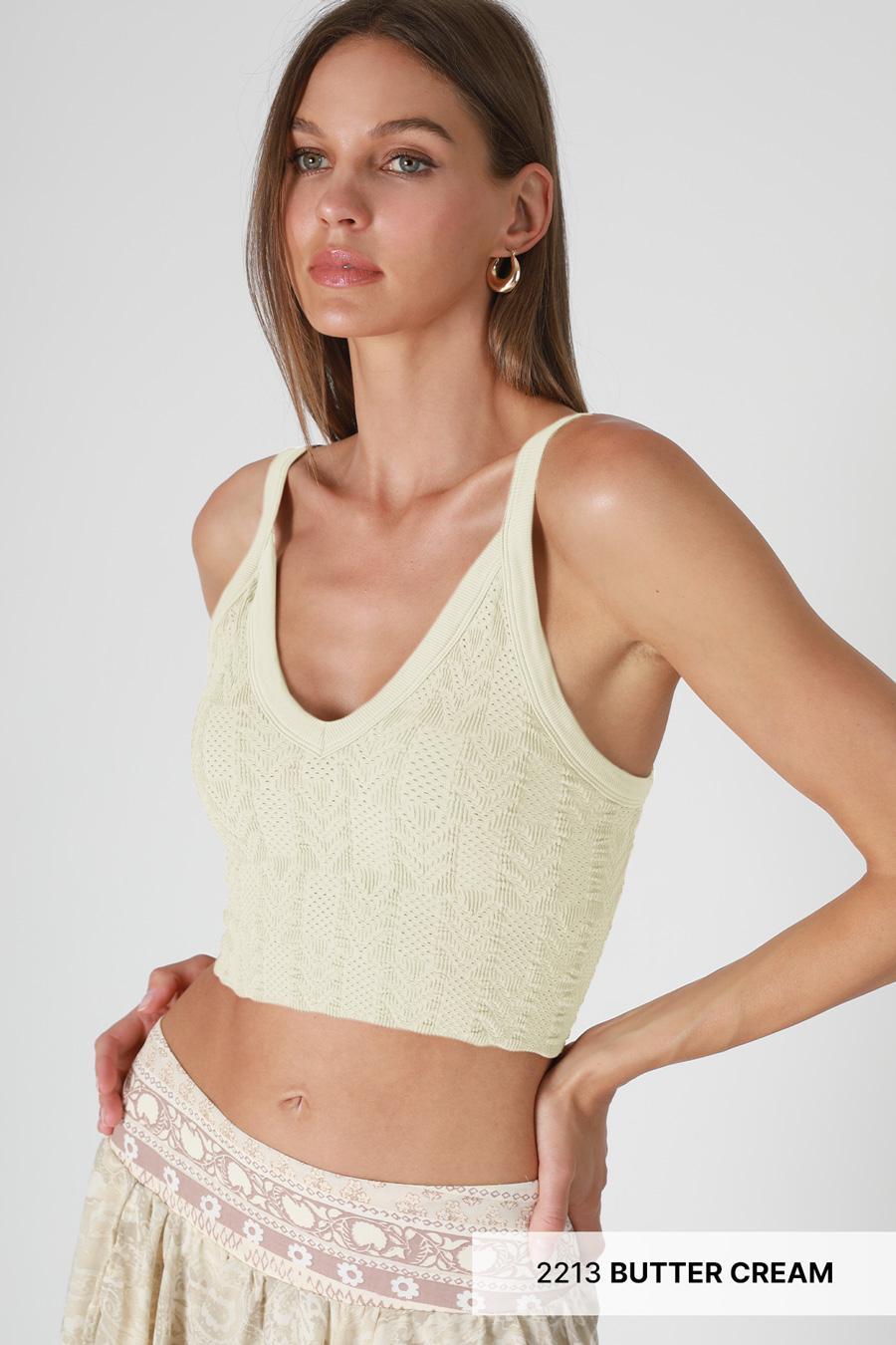 Lace Textured Crop Top