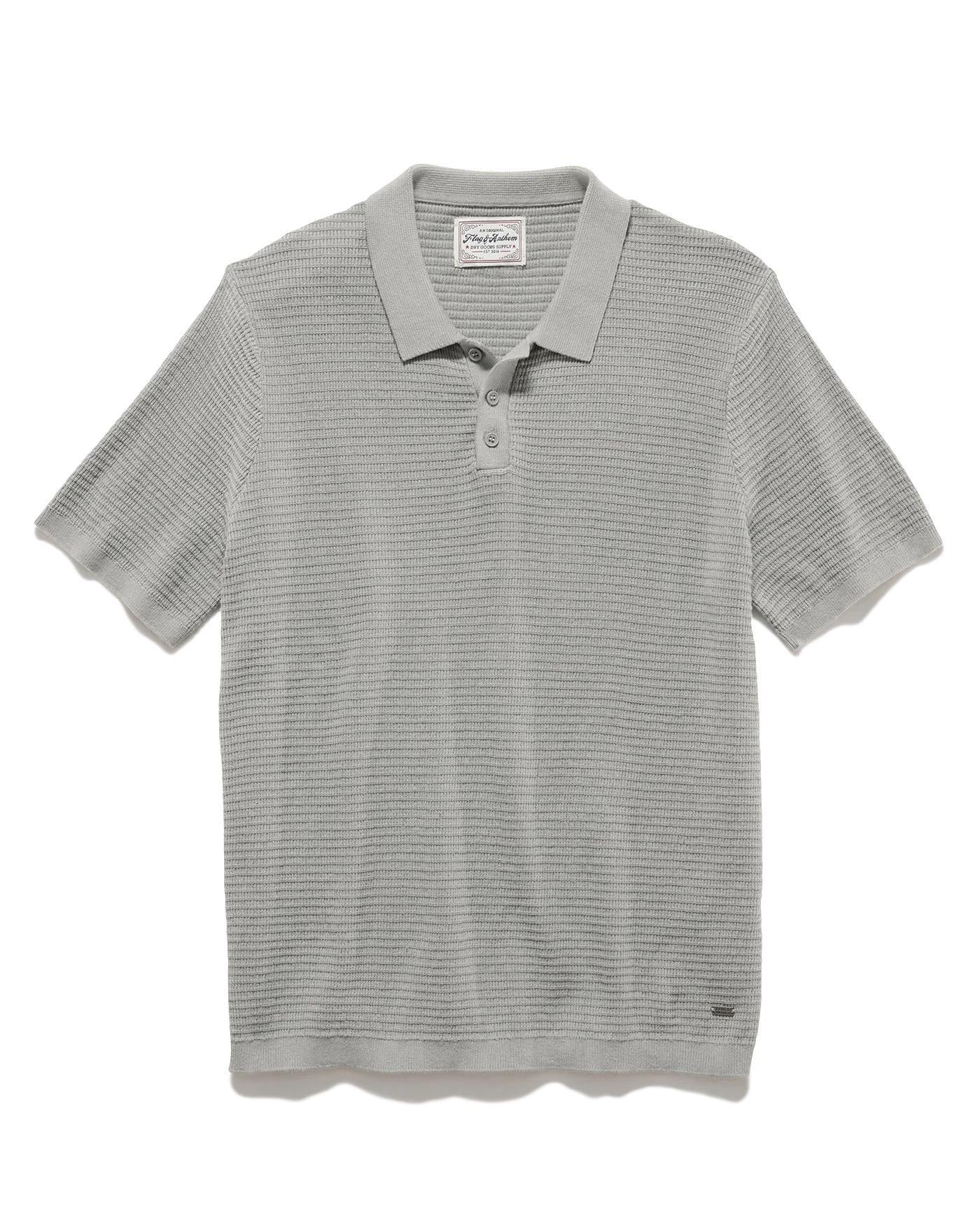 Donelly S/S Textured Sweater Polo - Grey Heather