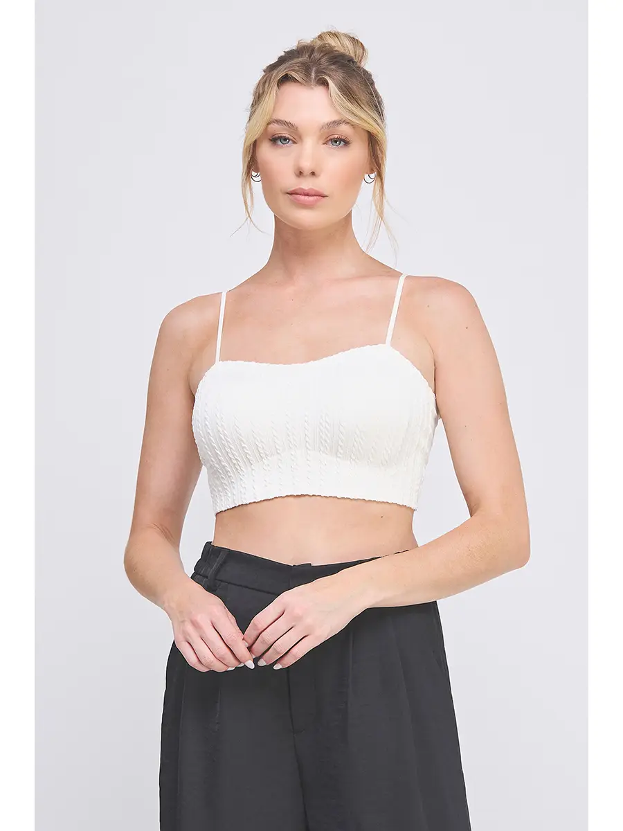 Slim Cable Knit Detail Bralette