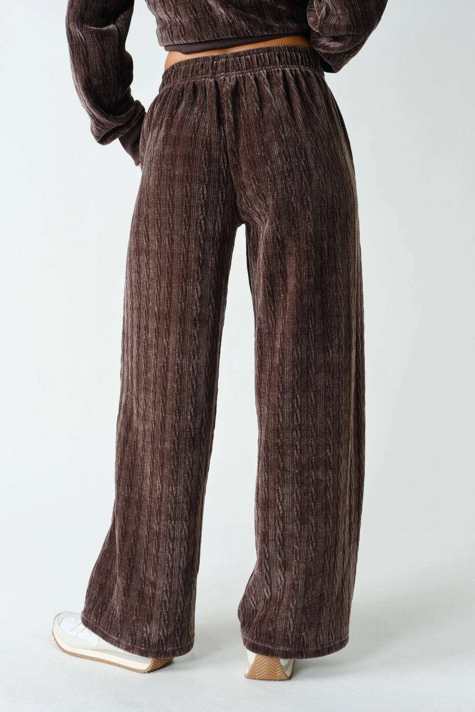 Groove-Track Textured Lounge Pants - Coffee Bean